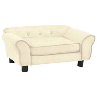 Canapé pour chien - Crème - 72x45x30 cm - Peluche douce - Cadre en bois - Antidérapant