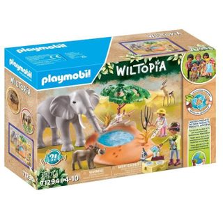 PLAYMOBIL 71294 Explorateurs avec animaux de la savane Wiltopia Avec 1 éléphant et des animaux Dès 4 ans