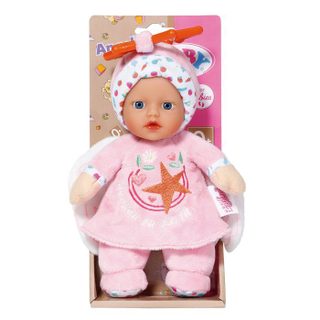 Poupon - BABY BORN - Poupon Ange - 18cm - Hochet intégré - Tout doux - Lavable - Dès la naissance - Bleu OU Rose