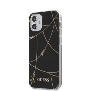Guess Gold Chain - Coque pour iPhone 12 Mini (Noir) - 3700740481301