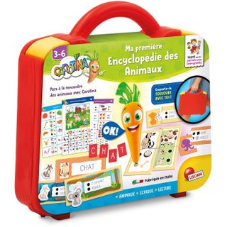 CAROTINA Valisette Encyclopédie des Animaux - Stylo Parlant - LISCIANIGIOCHI - Quiz & Bureau Portable - Dès 3 ans