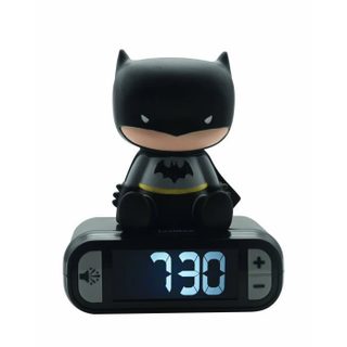 LEXIBOOK - Réveil veilleuse Batman - Sons et mélodies écran LCD rétro-éclairé et lumineux - Noir