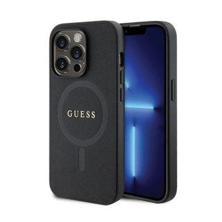 Guess Saffiano MagSafe - Coque iPhone 14 Pro (noir)