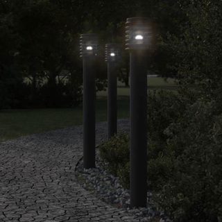 vidaXL Lampadaire dextérieur avec sortie noir 110 cm acier inoxydable 4006379