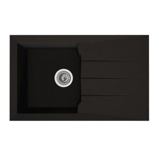 Evier - Résine BMC - Noir - A encastrer - STRADOUR - Alineo 1C - 81 x 50 cm