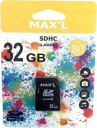 Carte Mémoire SDHC/SDXC - MAXL - 32 Go - Classe 10 - Noir - Compatible SDHC/SDXC
