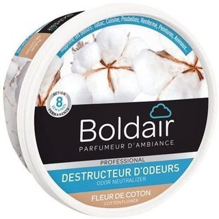 BOLDAIR - Gel destructeur dodeur Fleur de Coton - Neutralise les odeurs - parfume- durée 8 semaines - 300g - Fabrication française