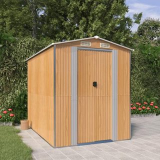vidaXL Abri de jardin Marron clair 192x274x223 cm Métal galvanisé 3147472