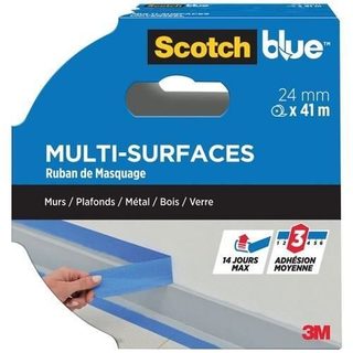 Scotch Ruban de Masquage premium Multi-Surfaces ScotchBlue 2090 24 mm x 41 m