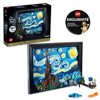 LEGO Ideas 21333 Exclu Cdiscount Vincent Van Gogh - La Nuit Étoilée Reproduction de Tableau sur Toile