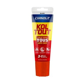 Colle de fixation et détanchéité - CYANOLIT - Blanc - Tube 125 ml - Polyvalente - Haute résistance et flexible
