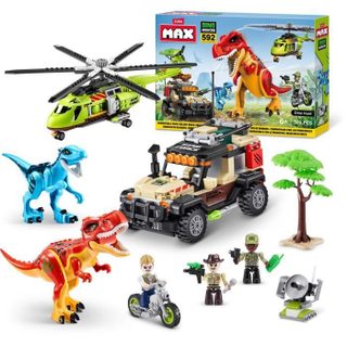 Set de Construction - ZURU - Dino Adventure Dino Hunt (592 pièces) - Aventure préhistorique avec dinosaures et véhicules