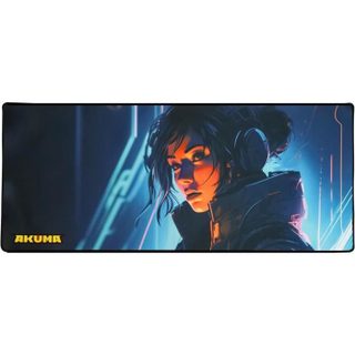 Tapis de Souris Gaming - AKUMA - Cyber P02 - Grand Format XXL 900 x 400 mm - Antidérapant - Noir