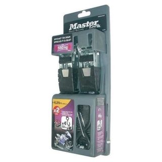 Sangle darrimage à cliquet - MASTER LOCK - 3066EURDAT - 4 25 m x 25 mm - Noir et argenté