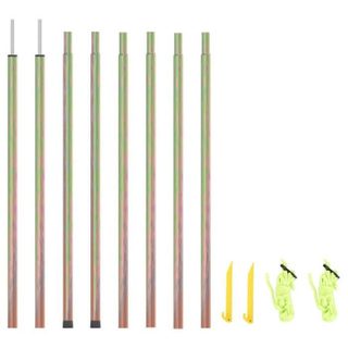 Vidaxl Mâts de parasol - 250 cm - Acier galvanisé - Or - Piquet inclus