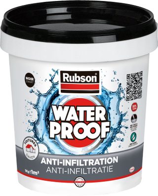 Revêtement détanchéité - RUBSON - Anti-infiltrations Waterproof - Noir - Seau 1kg - Résiste aux UV