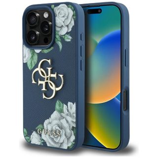 Coque Guess Hardcase 4G Grained Roses Big Logo pour iPhone 16 Pro Max - Blue