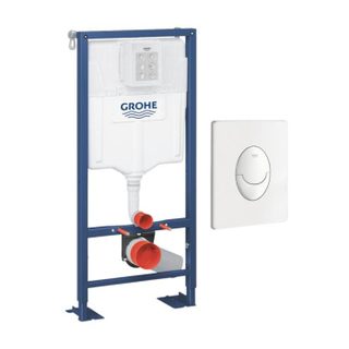 Bâti-support WC autoportant GROHE Solido avec plaque de commande Skate Air blanche