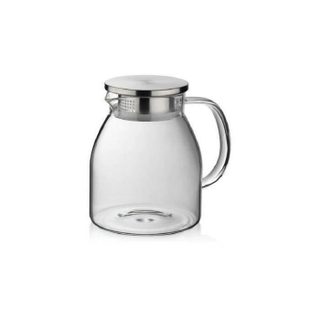 Pichet KELA Luna 1.2 L - Acier inoxydable et verre borosilicate résistant à la chaleur