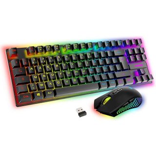 Pack Gaming - AKUMA - Sentai C03 WL - Clavier TKL AZERTY - Souris sans Fil 3200 DPI - Rétroéclairé