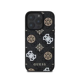 Coque pour iPhone 16 Pro Max Compatible MagSafe Édition 4G Peony Ultra-Chic Guess Noir