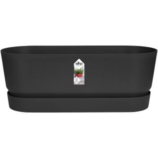 Jardinière - GREENVILLE - Plastique - Noir - Ovale - Ø49x19 8x18 4cm - Résistant au gel - 100% récyclé - ELHO