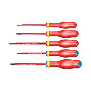 Jeu de tournevis isolés - FACOM - ATP.J5VE - 1000 V - 5 pièces - Manche Soft-Grip