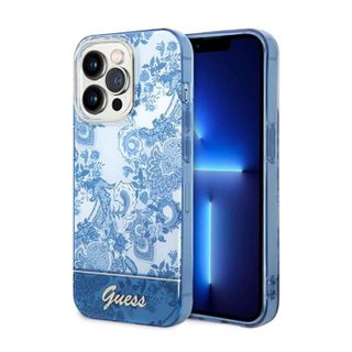 Guess Porcelain Collection - Coque pour iPhone 14 Pro Max (Bleu) - 3666339064358