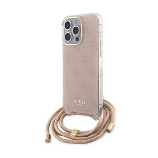 Guess Crossbody Cord 4G Print - Coque iPhone 15 Pro (rose)