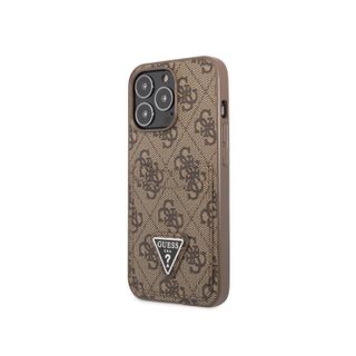 Coque pour Apple iPhone 14 Pro PU 4G Porte-cartes Guess Marron