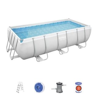 Kit Piscine hors sol tubulaire BESTWAY - Power Steel™ - 404 x 201 x 100 cm - Rectangulaire (Livrée avec échelle pompe et