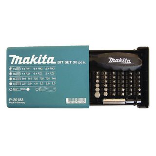 Coffret dembouts de vissage - Makita - P-20183 - 36 embouts - Acier - Emmanchement 1/4 hexagonal