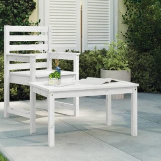 vidaXL Table de jardin blanc 825x505x45 cm bois massif de pin 824114