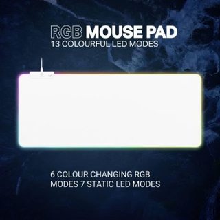 Tapis de souris éclairé - DELTACO GAM-079-W - Extra-large 360x900 mm - 6 effets lumineux - USB