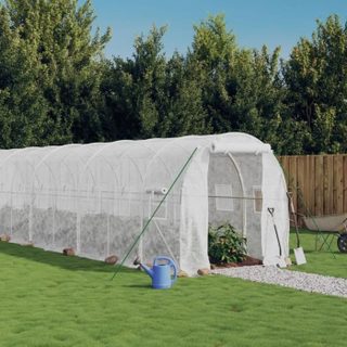 Vidaxl Serre avec cadre en acier blanc 20 m² 10x2x2 m 3188031