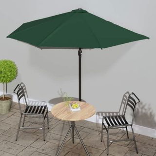 vidaXL Parasol de balcon avec mât en aluminium Vert 300x155 cm Demi 44592