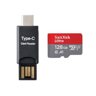 Sandisk ultra Micro SD SDXC 128Go 128GB 128g TF carte 140MB/S Classe 10 U1 A1 Adaptateur SD et lecteur MICRO SDXC TYPC C inclus