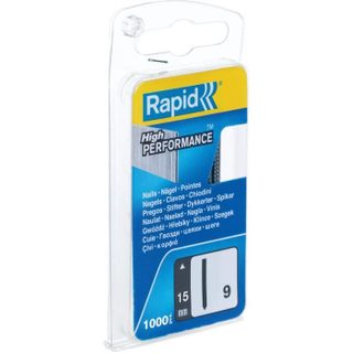 Clous acier galvanisé (Sans tête) - RAPID - n°9/15mm - Pour la menuiserie - Clou presque invisible - Blister 1000 - (40109538)
