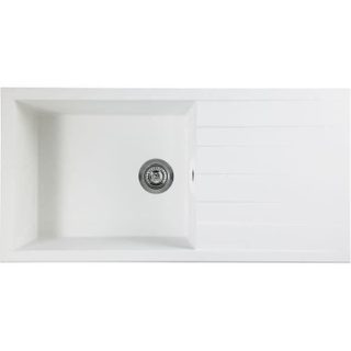 STRADOUR Evier à encastrer CUBE en SMC BLANC UNI - 17 1 bac dim. 100 * 50 cm vidage manuel