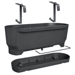 Balconnière - GREENVILLE EASY BALCONY - Plastique - Noir - 21 2x52xH19 4cm - 100% recyclé - ELHO