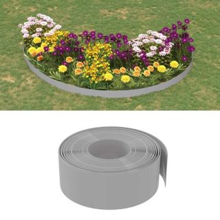 vidaXL Bordures de jardin 3 pcs gris 10 m 20 cm polyéthylène 3155453