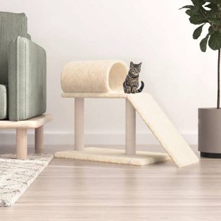 vidaXL Arbres à chat avec tunnel et échelle crème 555 cm 171789