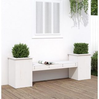 Vidaxl Banc avec jardinières blanc 184,5x39,5x56,5 cm bois massif pin 825171