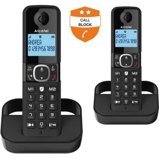 Téléphone fixe sans fil - ALCATEL - F860 duo noir - Blocage dappels indésirables