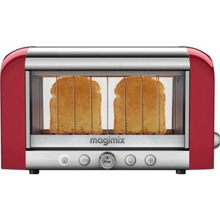 Grille pain - MAGIMIX - VISION ROUGE - 2 tranches - 1450 Watt - 8 niveaux de dorage