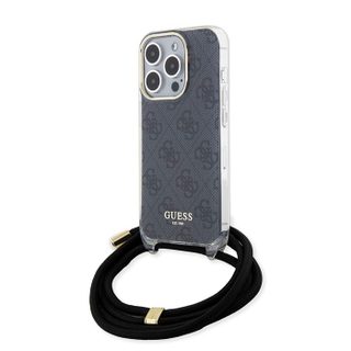 Coque Guess Crossbody Cord 4G Print avec cordon pour iPhone 15 Pro - Black