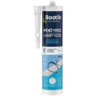 Mastic cartouche 290ml - BOSTIK - MSP 105 - Haute résistance - Résiste à leau chlorée - Réparations piscine