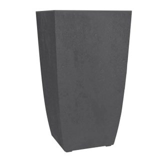 Pot de fleurs Carré haut - EDA - Diva Basalt - 42 L - 43 5 x 43 5 x H.78.2 cm -Bac intérieur amovible - Gris anthracite