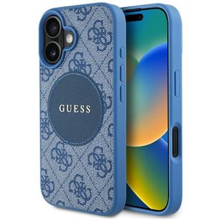 Coque Guess 4G Circle Classic Logo MagSafe pour iPhone 16 - Blue