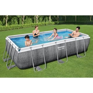Piscine hors sol Bestway Power Steel 404x201x100 cm - Gris - Filtre à cartouche - 6 478 litres